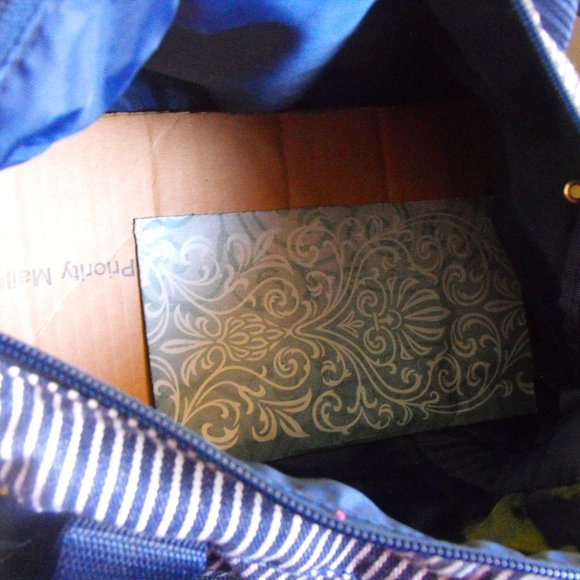 Denim Duffle Shoulder Bag Sriped - Picture 7 of 7